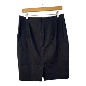 J.Crew Womens Size 6 Black Linen Blend Classic Pencil Skirt‎ Lined​​